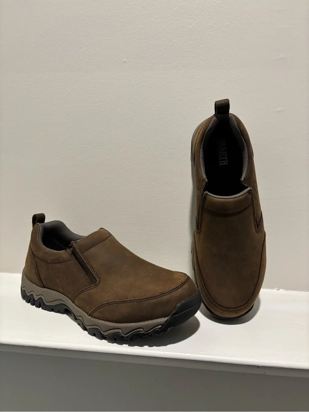 Duluth Trading Co Brown Nubuck Slip-On Boat Shoes